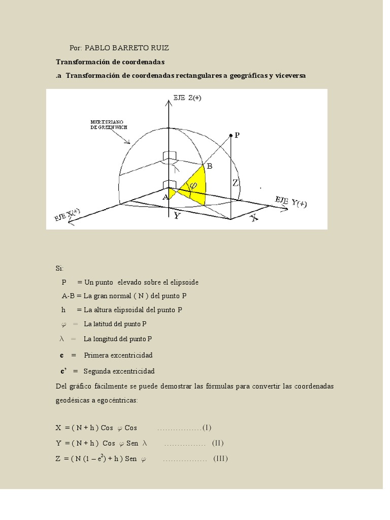 Conversion de Coordenadas Sistema de coordenadas