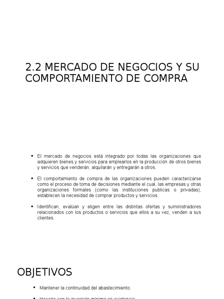  Modelo de Comportamiento de Compra de Los Negocios | PDF | Marketing  | Mercado (economía)