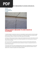 Precautionary Measures to Avoid Cracks in Plastering