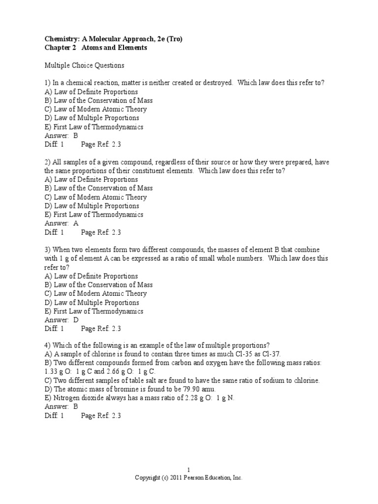 Chemistry 2nd Edition Tro Test Bank | PDF | Chemical Elements | Atomic ...