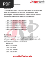 Subnetting Questions