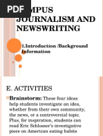 Campus Journalism and Newswriting: 1.introduction /background Information