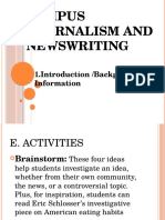 Campus Journalism and Newswriting: 1.introduction /background Information