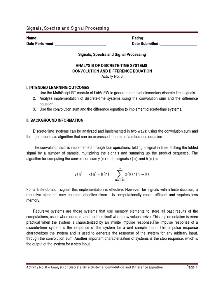 Signals, Spectra and Signal Processing PDF Signal (Electrical