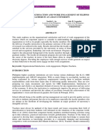 Organizational Satisfaction and Work Engagement of Filipino Teachers in An Asian University