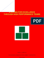 Striving For Excellence Through High Performance Teams