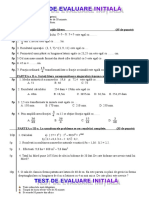 Test Initial Matematica Clasa A Via