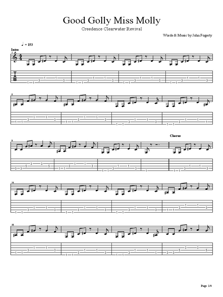 Creedence clearwater revival good golly miss molly pdf popular