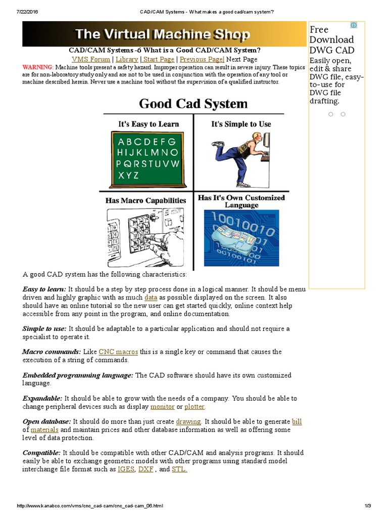 Key Features of CAD/CAM Systems | PDF | Computer Aided Design ...