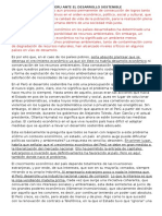 Situacion Actual Del Peru Ante El Desarrollo Sostenible Canchari