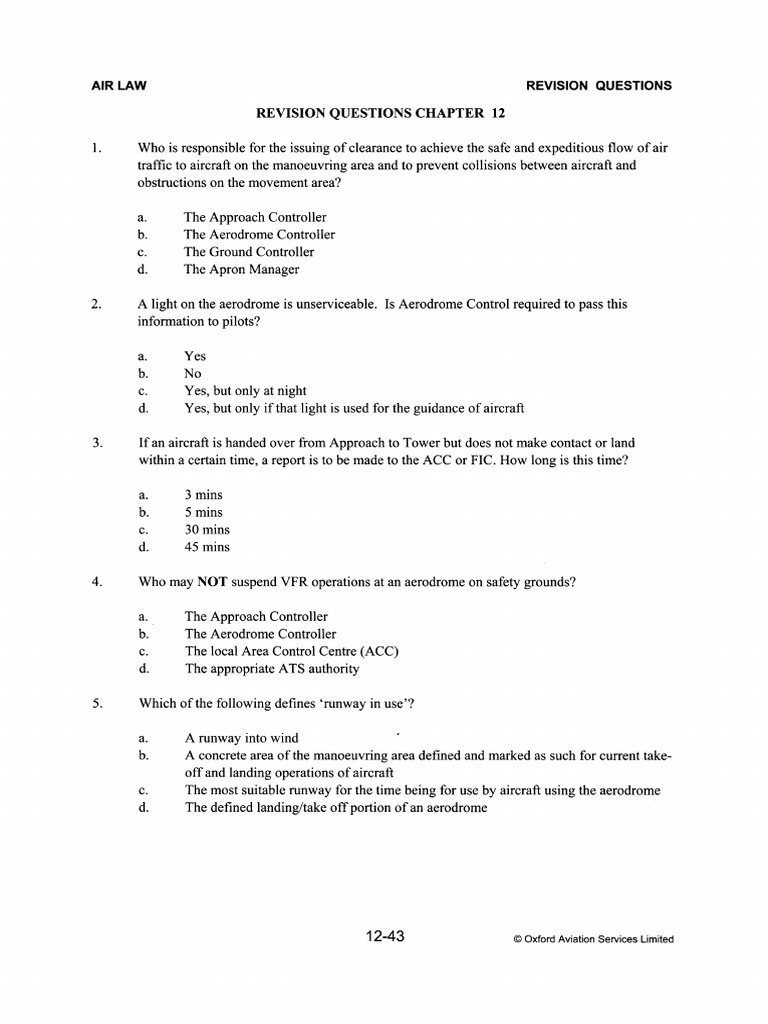 Revision Question Chapter 12 | PDF | Instrument Flight Rules | Visual ...