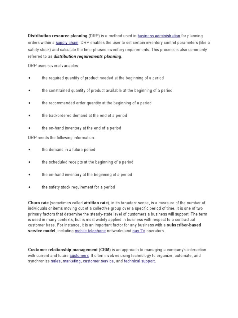 Planning Inventory Requirements Through Distribution Resource Planning (DRP) PDF Electronic