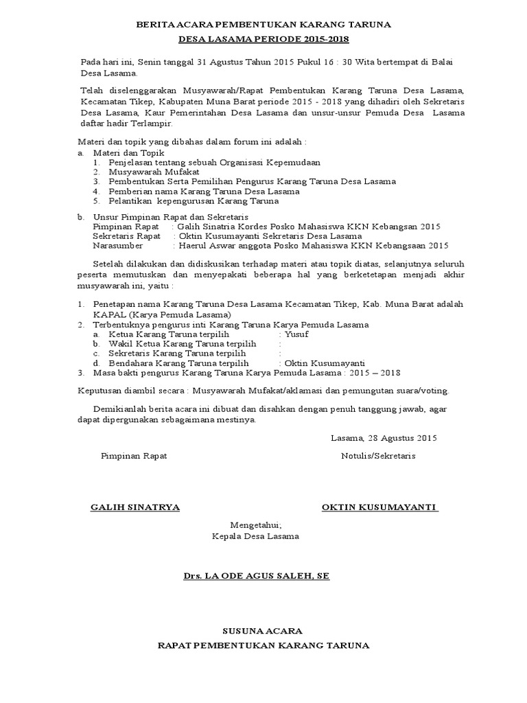 Susunan Acara Rapat Karang Taruna Susunan Acara Rapat Persiapan | Porn