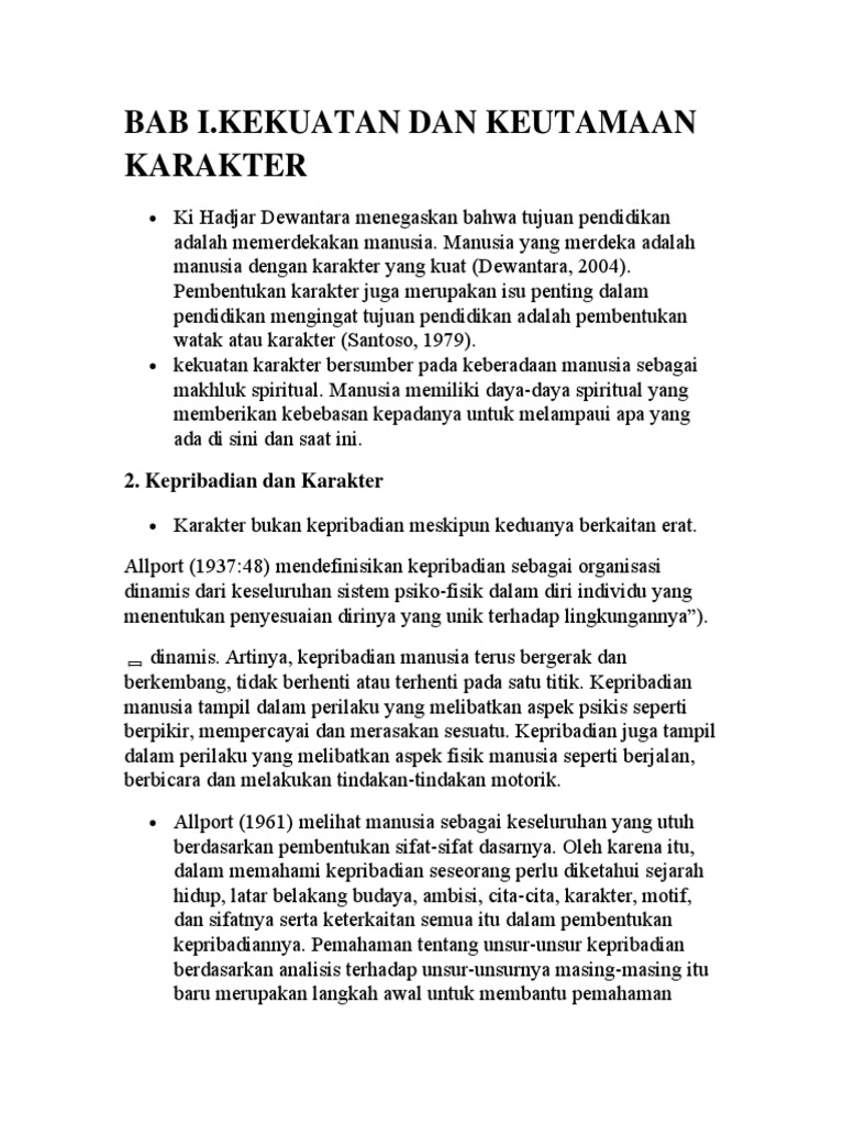 Kekuatan Dan Keutamaan Karakter Pdf