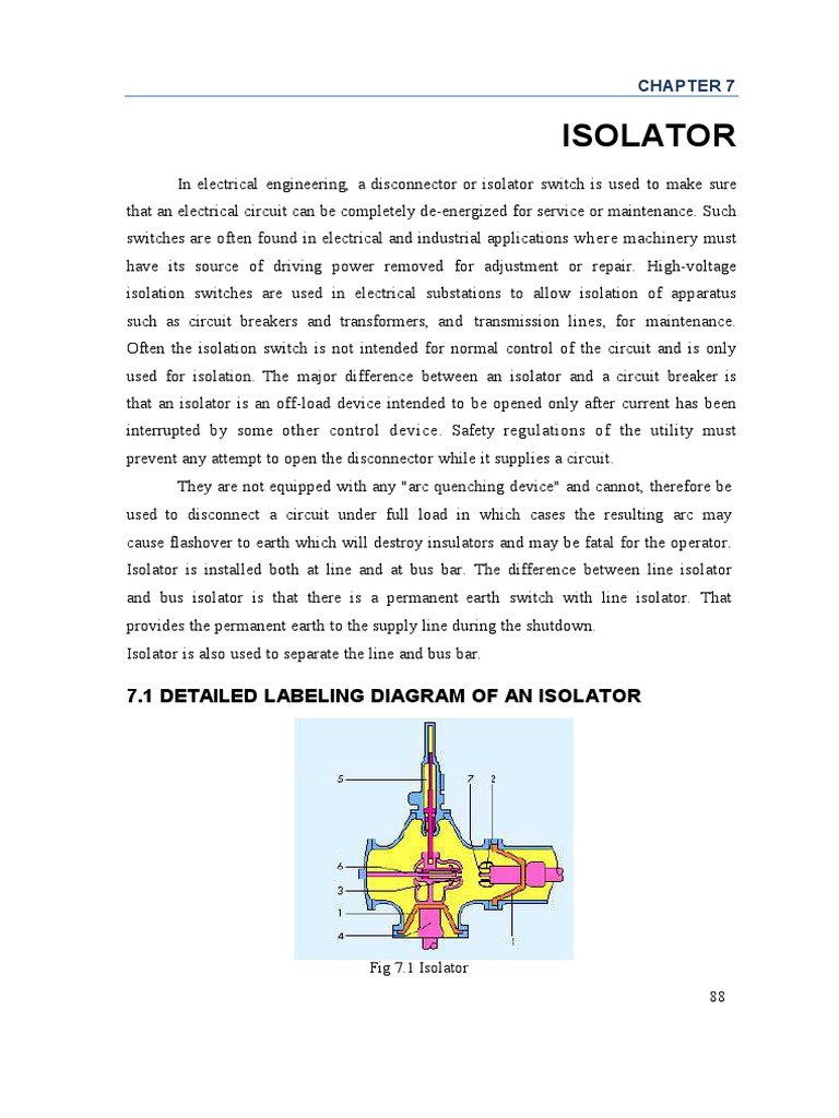 Isolator: 7.1 Detailed Labeling Diagram of An Isolator | PDF | Switch ...