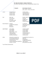 Dominant and Recessive Characteristics