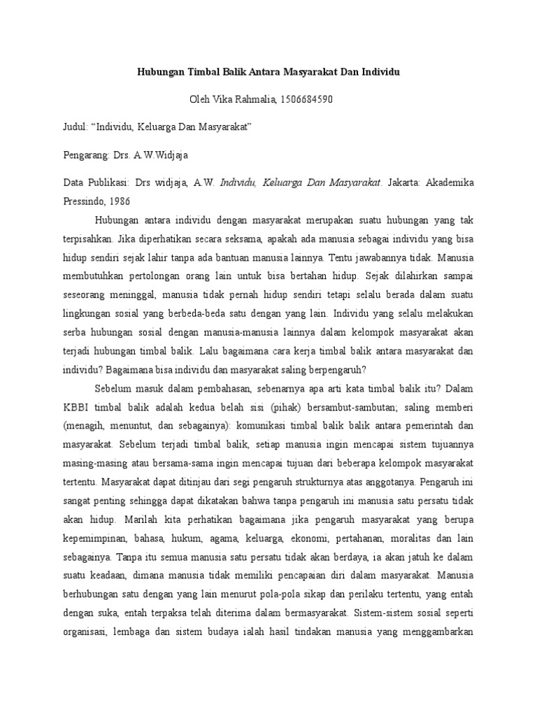 LTM Hubungan Timbal Balik Antara Masyarakat Dan Individu PDF