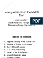 Shifting Alliances in The Middle East: A Commentary Great Decisions, Foreign Policy Discussion Group, March 2016