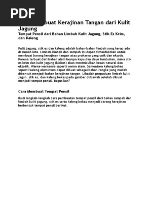 Cara Membuat Kerajinan Tangan Dari Kulit Jagung Pdf
