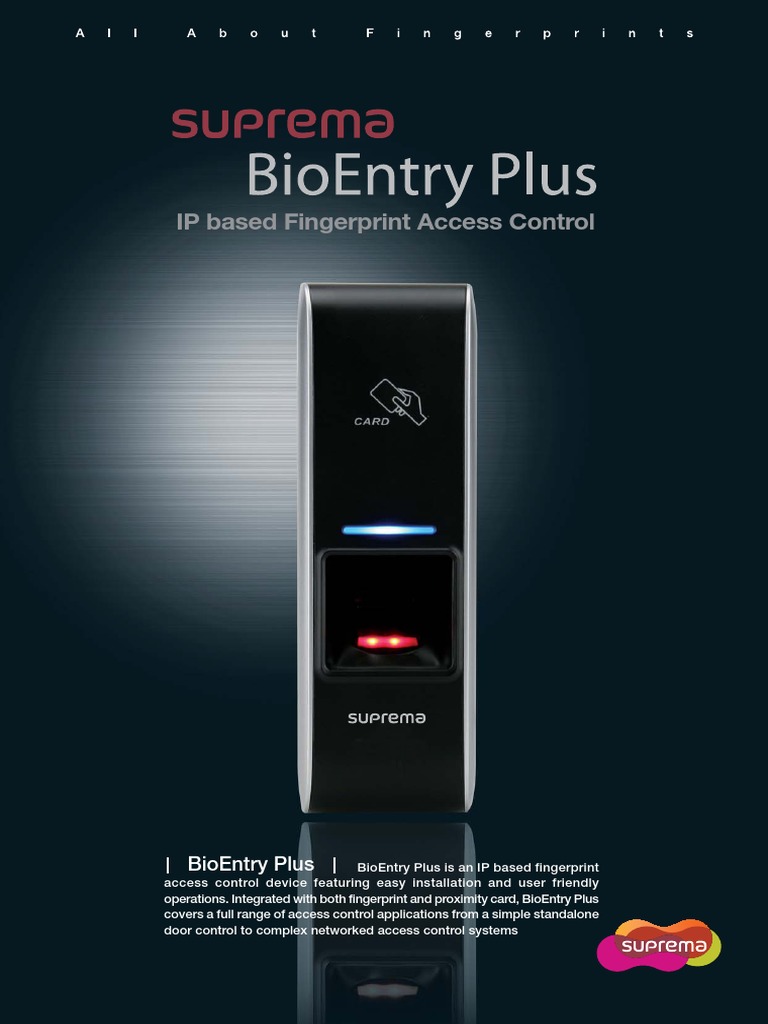 Ip Based Fingerprint Access Control: Bioentry Plus | PDF | Access ...