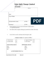 Form 122, Supplier Evaluation