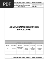 ESCL SOP 008, Admin Human Resources Procedure