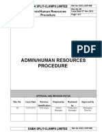 ESCL SOP 008, Admin Human Resources Procedure