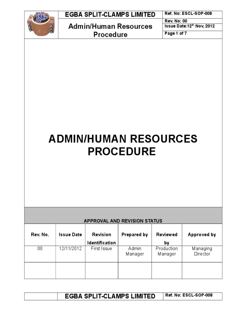 HR Procedures for ESCL Staff | PDF | Employment | Competence (Human ...