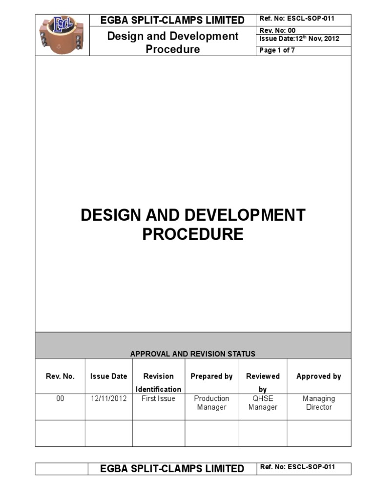 Design and Development SOP 011 | PDF | Verification And Validation ...