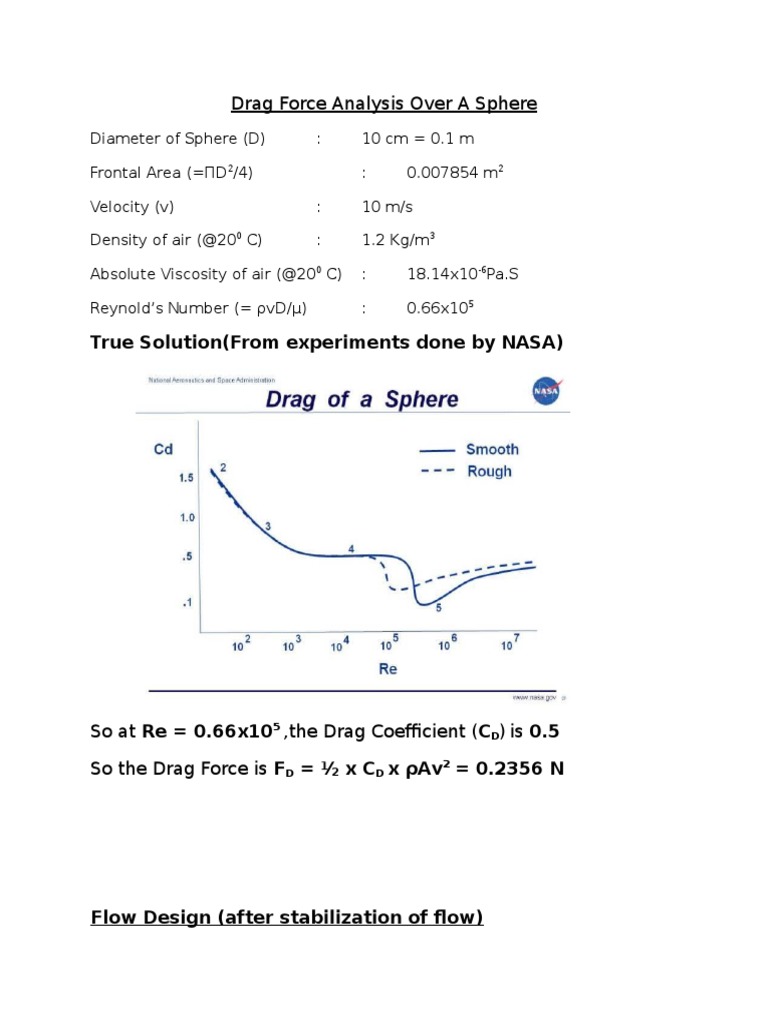 Viscous Drag Analysis Over A Sphere | PDF