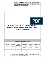 ESCL-SOP-019, Procedure For Control of Inspection, Measurement and Test Equipment