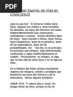 La Ley Del Espiritu de Vida en Cristo JESUS