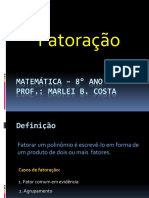 Matemática Fatoração 8° ANO - Apresentação