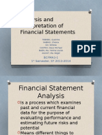 Analysis and Interpretation of Financial Statements: BCFMA3-1 1 Semester, SY 2013-2014