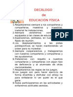 DECALOGO Educacion Fisica