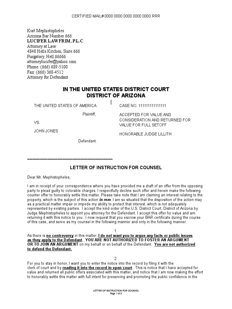 Attorney Letter of Instructions2 Surety Bond Bankruptcy