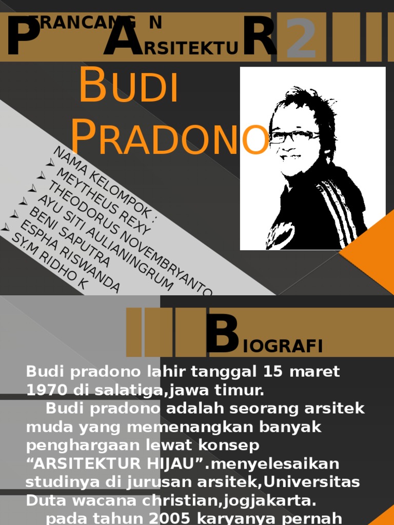 Profil Arsitek Budi Pradono | PDF | Griya & Taman