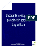 Importanta Investigatiilor Paraclinice in Stabilirea Diagnosticului.