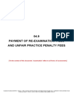 04.9 Payment of Re-Examination Fees and Unfair Practice Penalty Fees