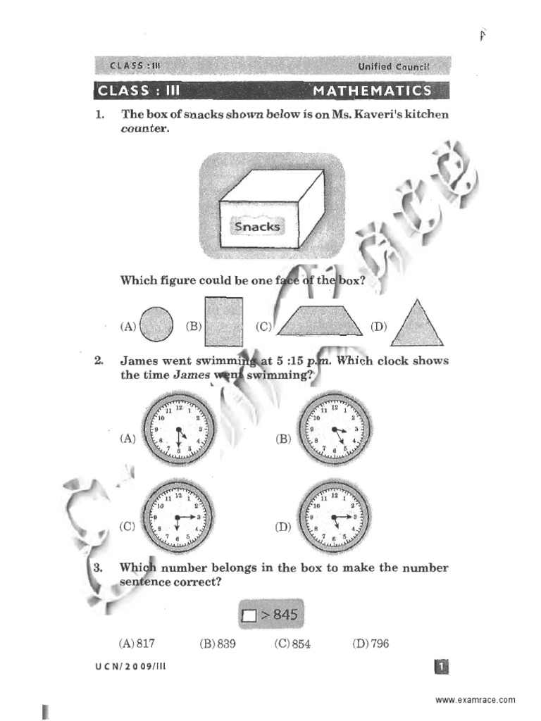 NSTSE Class 3 Solved Paper 2009 PDF Birds Soil