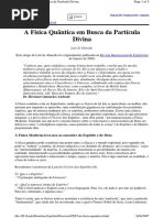 A Física Quântica Em Busca Da Partícula Divina
