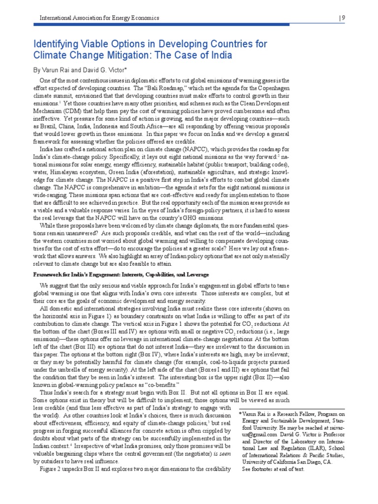 Identifying Viable Options in Developing Countries For Climate Change ...