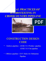 Hydro Testing in Crosscountry Pipeline
