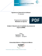 Unidad 2 Notacion Para El Modelado de Procesos de Negocio DMDN