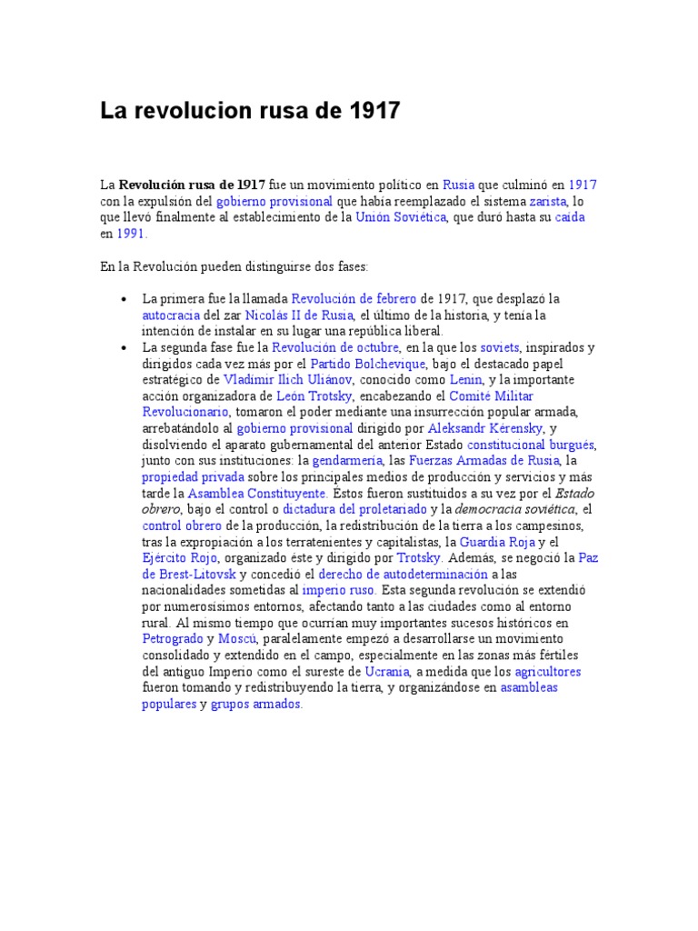 Revolución Rusa de 1917: Causas y Efectos | PDF | Vladimir Lenin ...