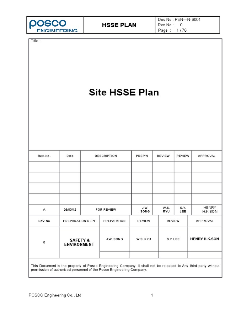 Attachment 16. Site HSSE Plan | Safety | Scaffolding