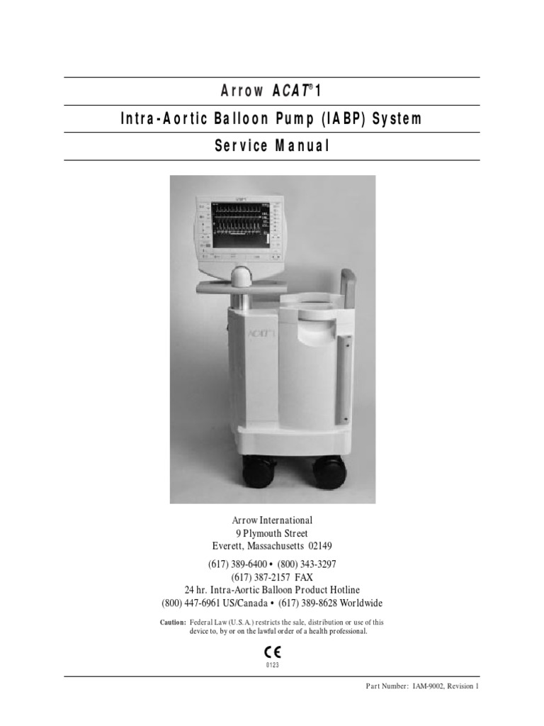 Arrow ACAT1 Intra Aortic Balloon Pump System Service Manual | Heart