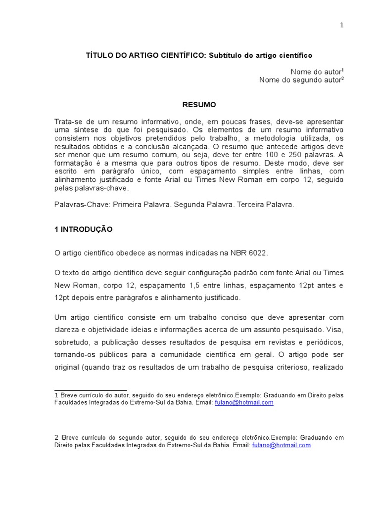 Modelo Artigo Científico | Citação | Science