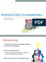 EGN 1001 Introduction To Engineering I: Brainstorming