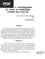 Destruição e Reconfiguração Do Corpo Na Publicidade Mundial Dos Anos 90 - Vladimir Safatle